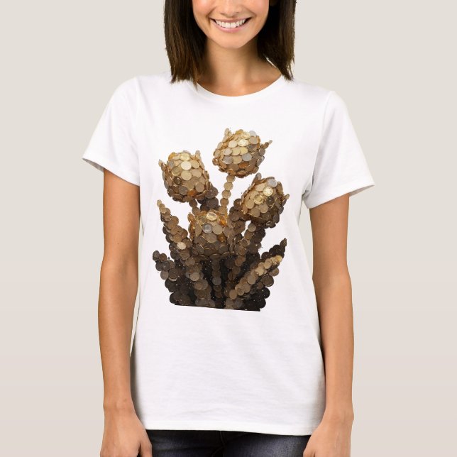 T-shirt Création d'art abstrait argenté WITTY (Devant)