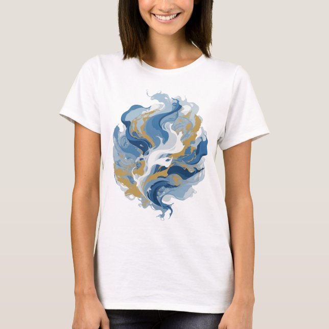 T-shirt Création d'art abstrait Fresh Silver v3 (Devant)