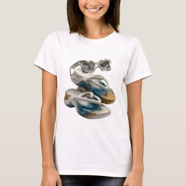 T-shirt Création d'art abstrait gris accrocheuse (Devant)