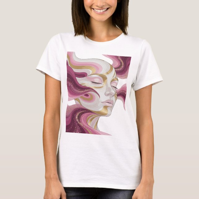 T-shirt Création d'art abstrait Snappy Gold (Devant)