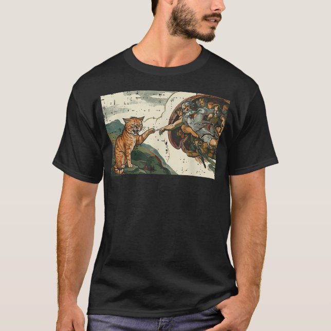 T-shirt Création de chat d'Adam drôle Art de mème (Devant)