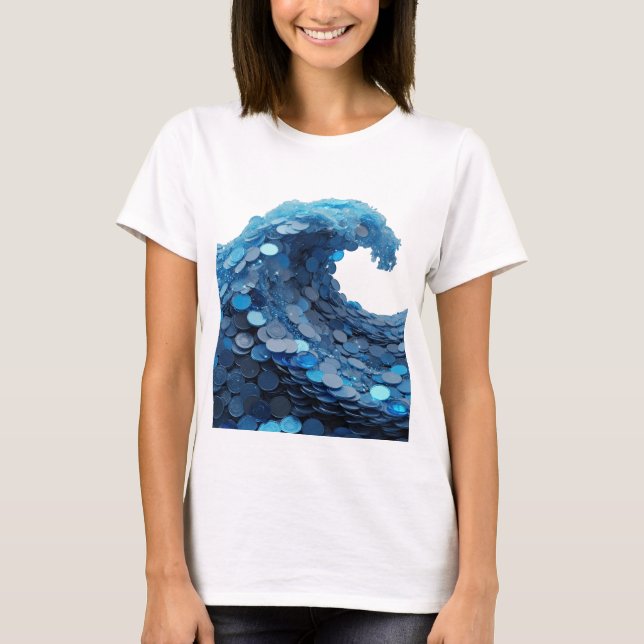 T-shirt Création de design d'art abstrait argenté CLASSIQU (Devant)