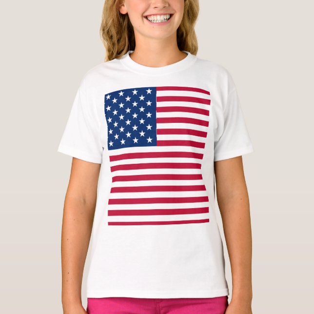 T-shirt Création de fierté avec drapeau américain USA (Devant)