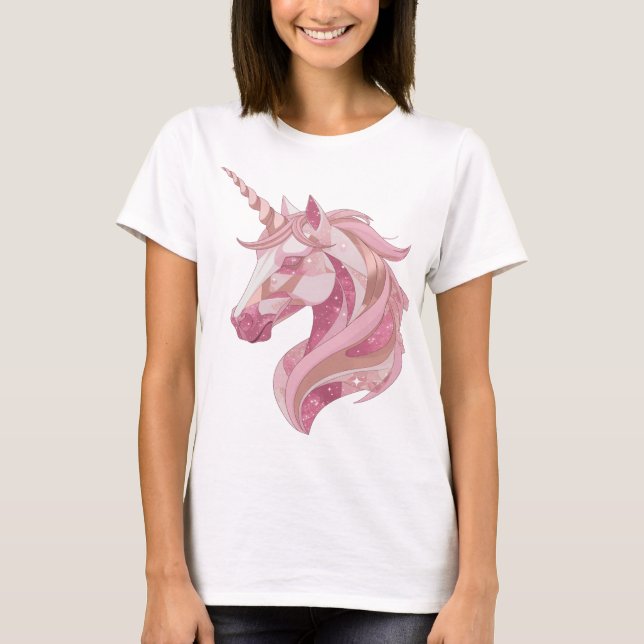 T-shirt Création de LICORNE en Argent SNAPPY (Devant)