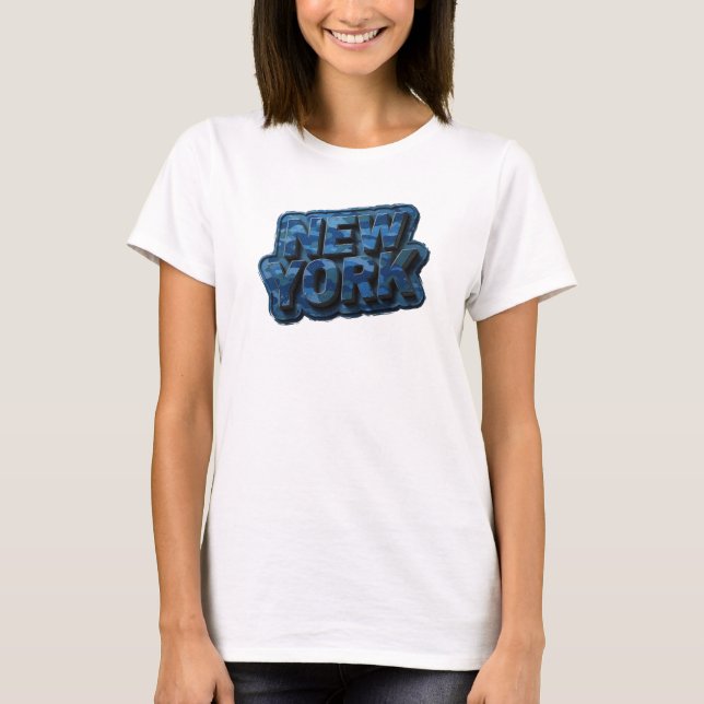 T-shirt Création de texte 3D Navy Crisp NEW YORK (Devant)
