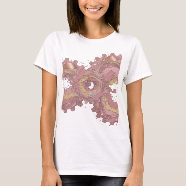 T-shirt Création décalée en argent ROSE GEAR (Devant)