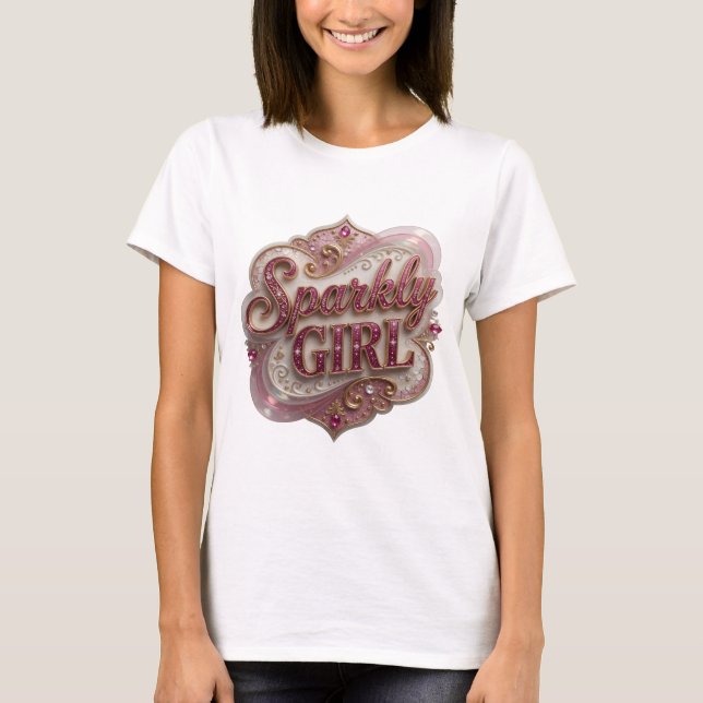 T-shirt Création Déclaration FILLE ÉTINCELANTE Or Gras (Devant)