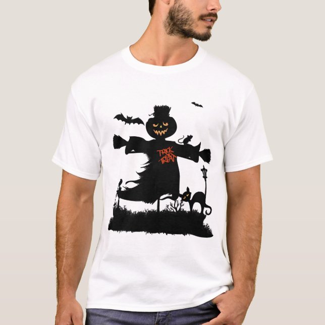 T-shirt Création drôle d'Halloween avec épouvantail (Devant)