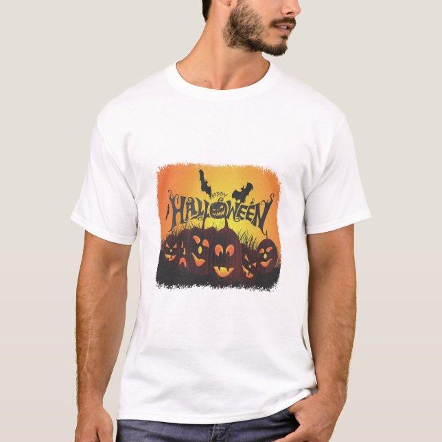 T-shirt Création drôle et joyeuse pour Halloween (Devant)