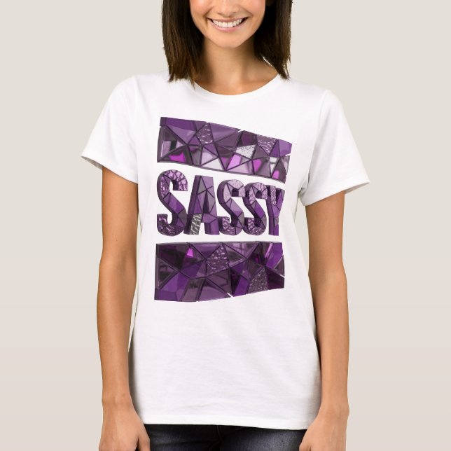T-shirt Création élégante violette SASSY (Devant)