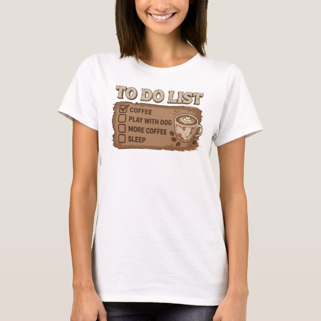 T-shirt Création graphique COFFEE JOUE AVEC CHIEN Orange l (Devant)
