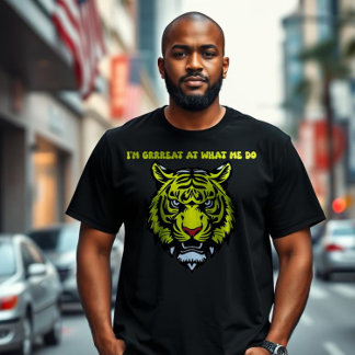 T-shirt Création graphique de tigre féroce et confiant