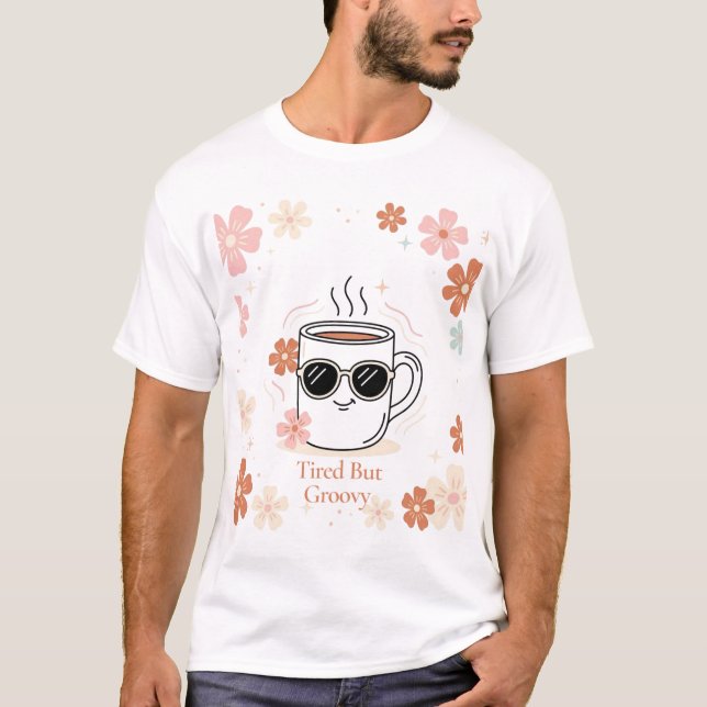 T-shirt Création graphique pour mug à café Rétro Fatigué M (Devant)