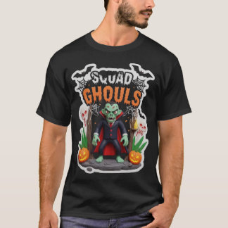 T-shirt Création ludique Halloween avec citrouille vampire