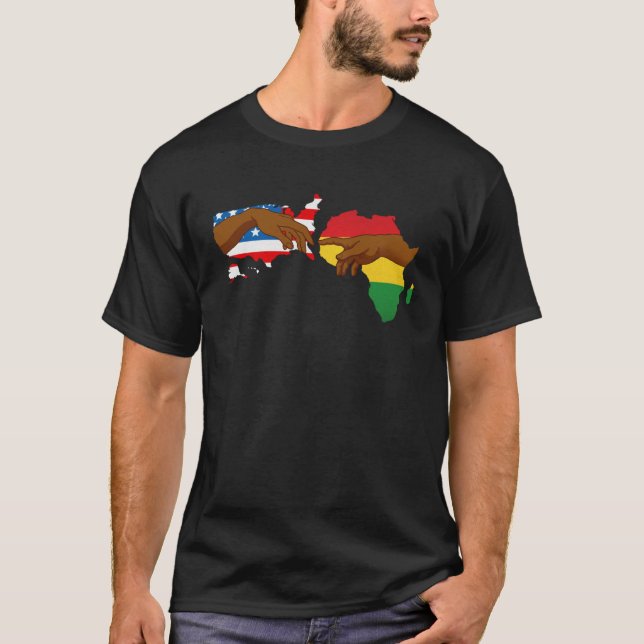 T-shirt Creation Of Adam Black Proud African Roots Melanin (Devant)