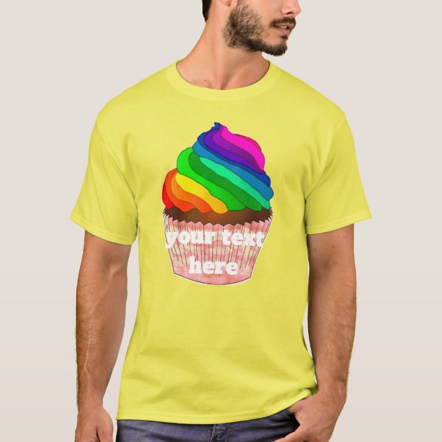 T-shirt Création personnalisable de gâteau Pride arc-en-ci (Devant)