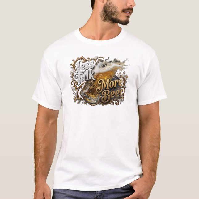 T-shirt Création personnalisée Chic MOINS DE PAROLE PLUS D (Devant)
