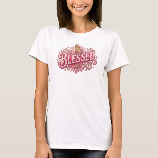 T-shirt Création personnalisée rétro BLESSED 2D (Devant)