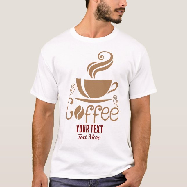 T-shirt Création pour les Amoureux du Café – Graphisme Min (Devant)