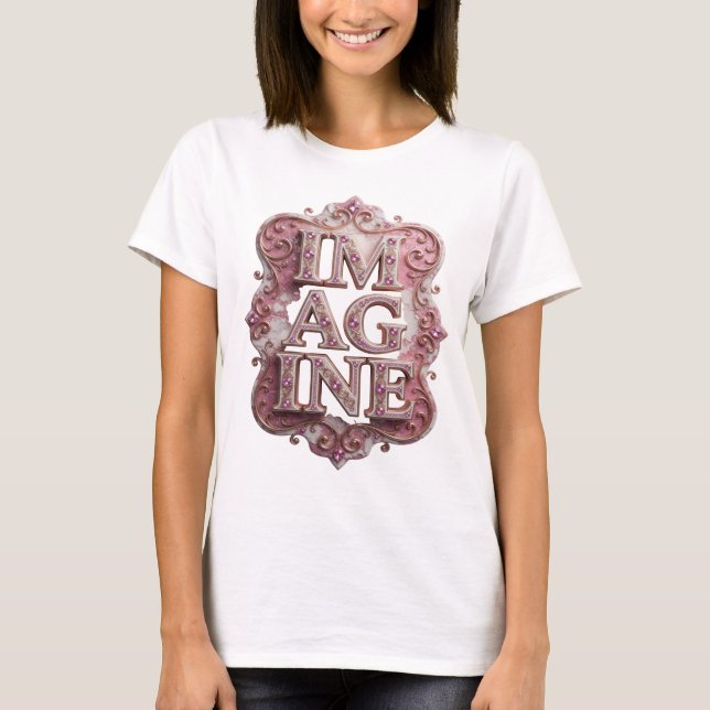 T-shirt Création tendance rose IMAGINE Statement Design (Devant)