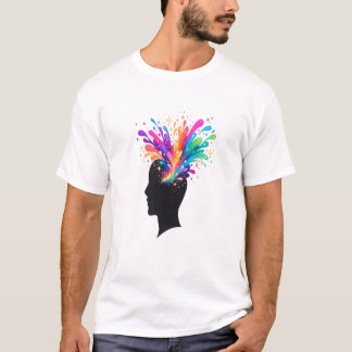 T-shirt Creative Mind Color Splash Silhouette Artistic