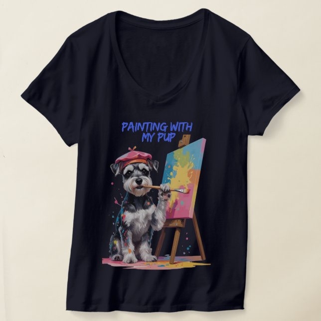 T-shirt Creative Pup – The Artistic Miniature Schnauzer (Poser)