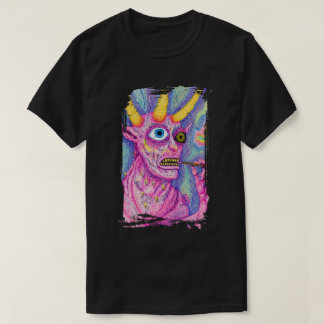 T-shirt Créature avec des cornes et quelque chose dans la 