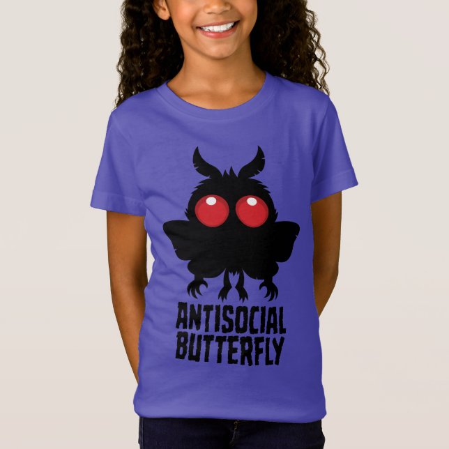 T-Shirt Créature Cryptide Papillon Antisocial Mothman (Devant)