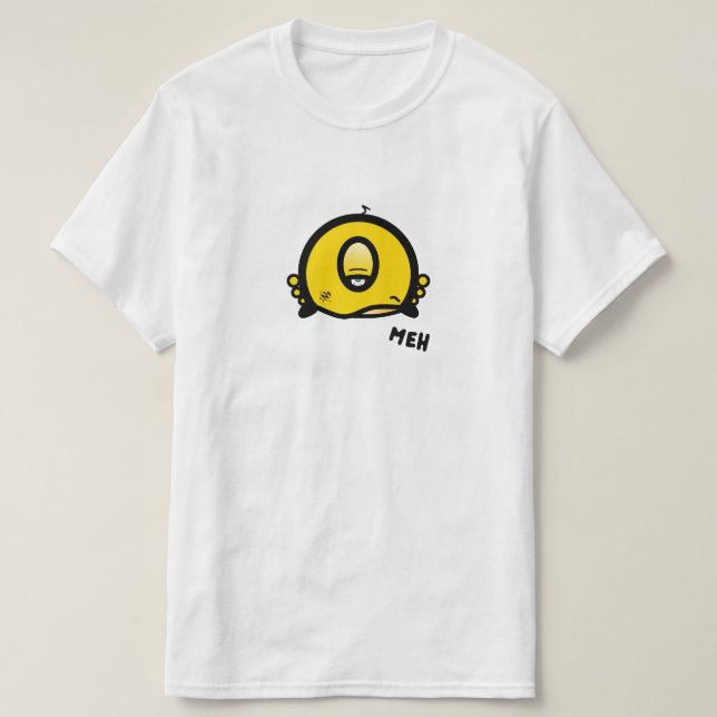 T-shirt Créature de dessin animé étrange borgne Meh (Design devant)