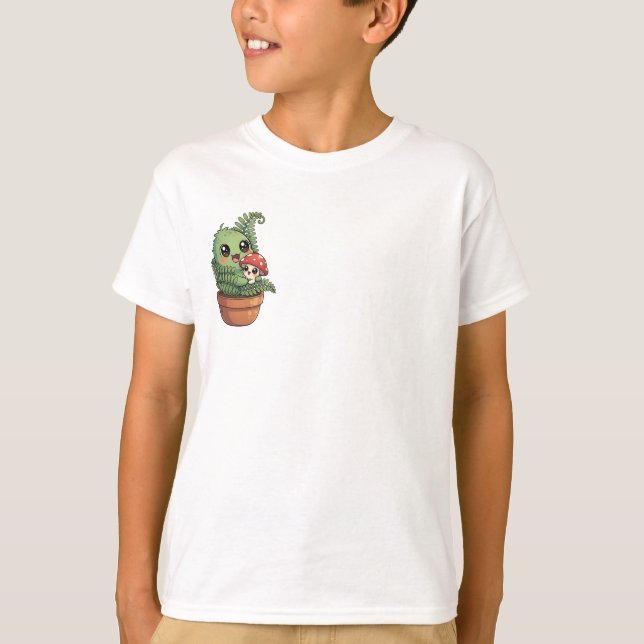 T-shirt Créature de la forêt Kawaii et enfants champignons (Devant)