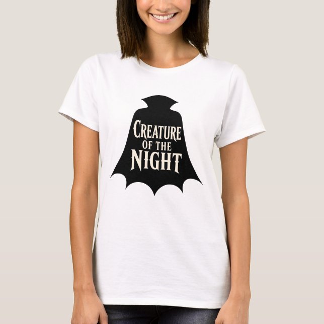 T-shirt Créature de la Nuit Design de Cape Gothique Vampir (Devant)