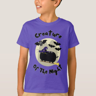 T-shirt Créature de la nuit Halloween sorcière Chat Artwor