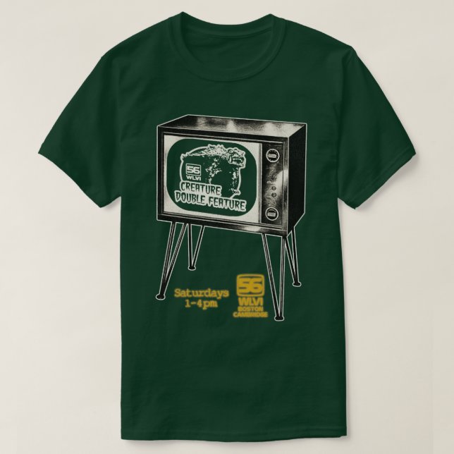 T-shirt Creature Double Feature TV WLVI 56 Boston (Design devant)