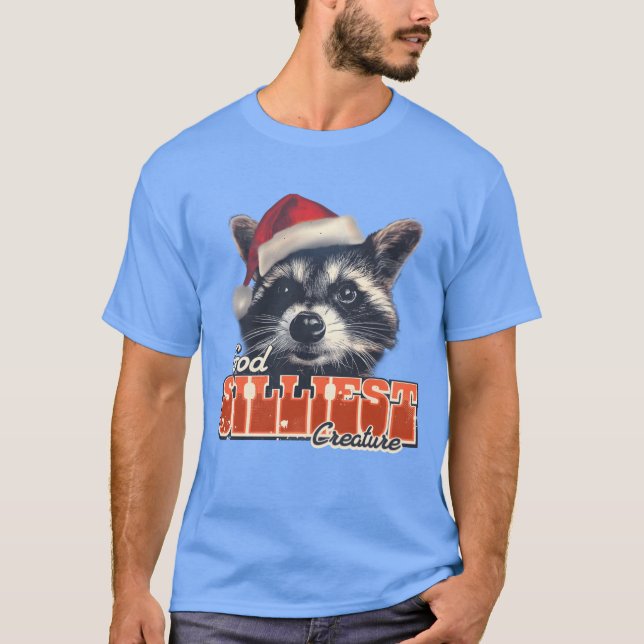 T-shirt Créature la plus idiote de Dieu Bootleg Racoon vin (Devant)