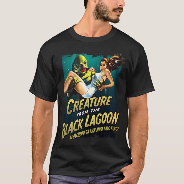 T-shirt Créature Lagon Noir (Devant)