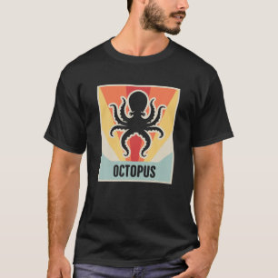T-shirt Créature marine vintage de pieuvre