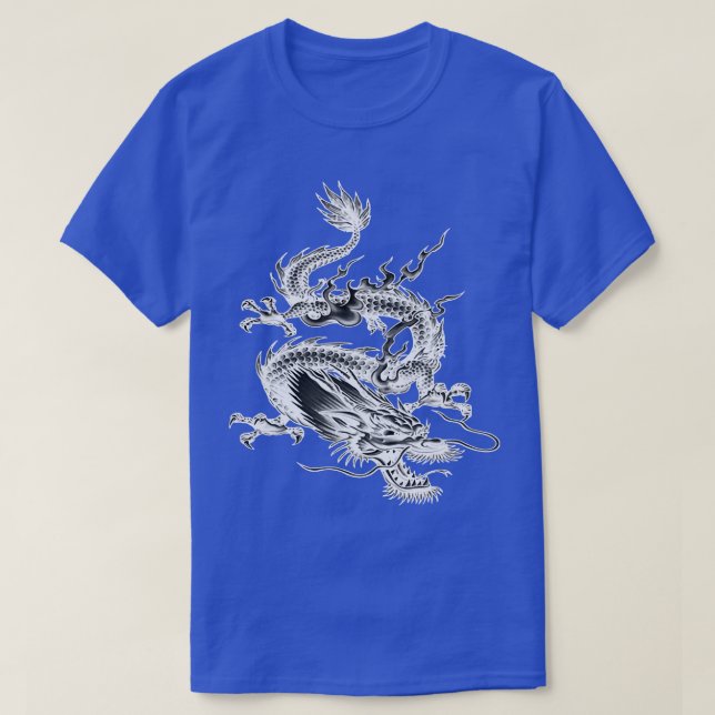 T-shirt Créature mythique du dragon blanc chinois (Design devant)