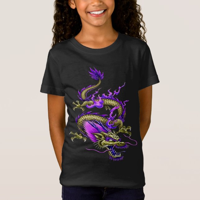 T-Shirt Créature mythique du dragon sage jaune chinois  (Devant)