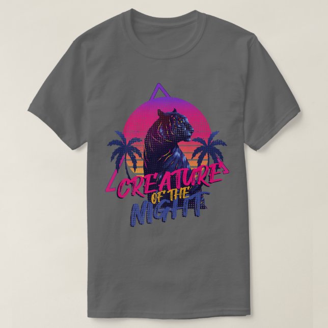 T-shirt Créature synthwave de la nuit Vaporwave Retrowav (Design devant)