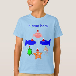 T-shirt Créatures de la mer de Noël Enfants personnalisés