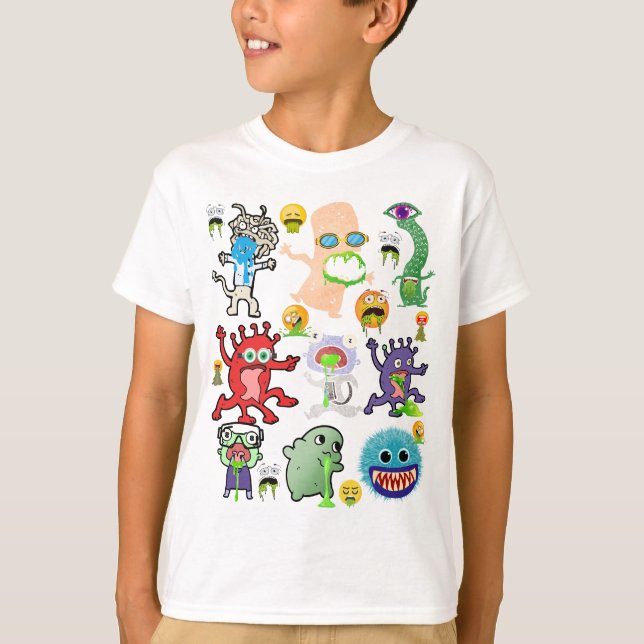 T-shirt Créatures et monstres amusants du Puking (Devant)