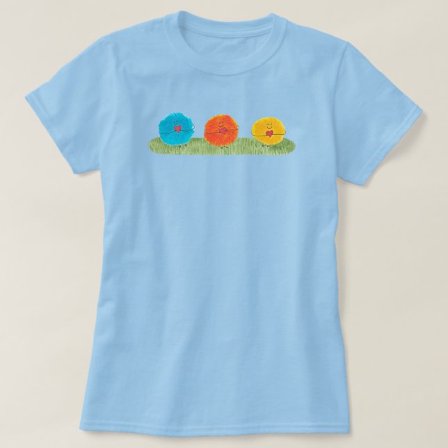 T-shirt Créatures Floues Tenant des Cœurs (Design devant)
