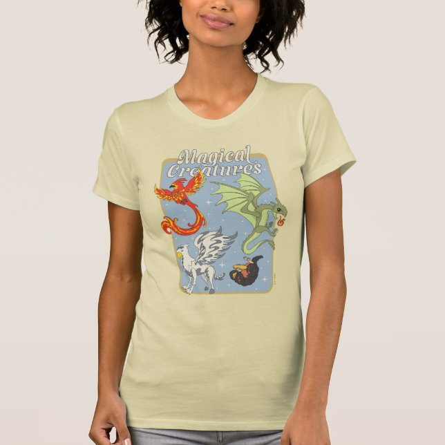 T-shirt Créatures Magiques Graphisme Vintage (Devant)
