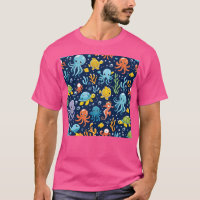 Créatures Mer Cute Tortue Octopus Seahorse Sous