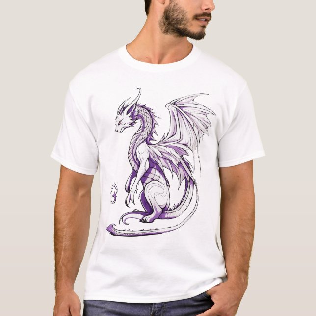 T-shirt Créatures Mythiques & Contours de Dragons (Devant)