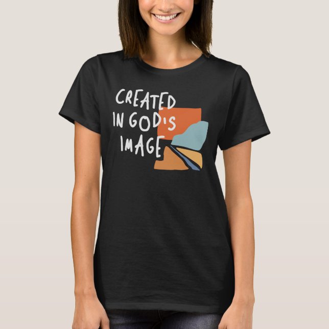 T-shirt Créé à l'image de Dieu - Citation chrétienne inspi (Devant)