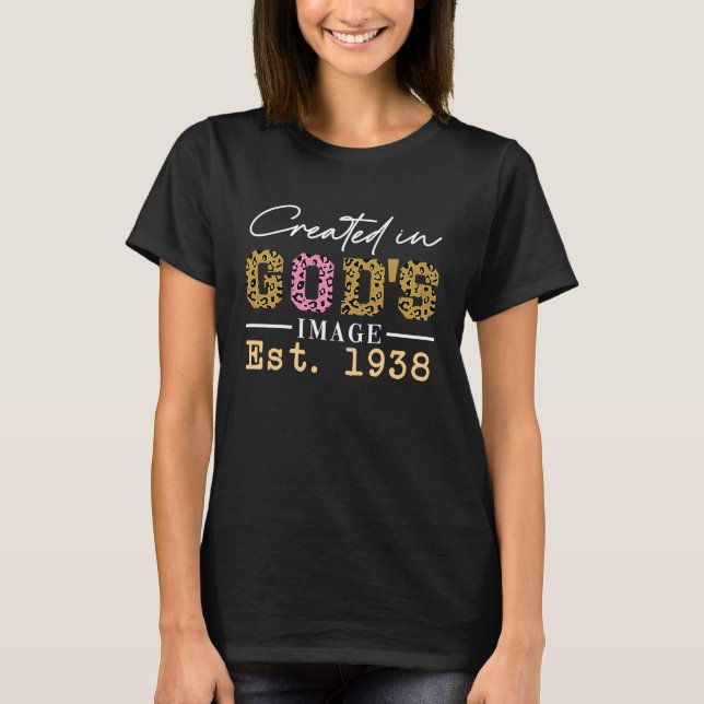 T-shirt Créée dans l'image de Dieu Fondée 1938 (Devant)