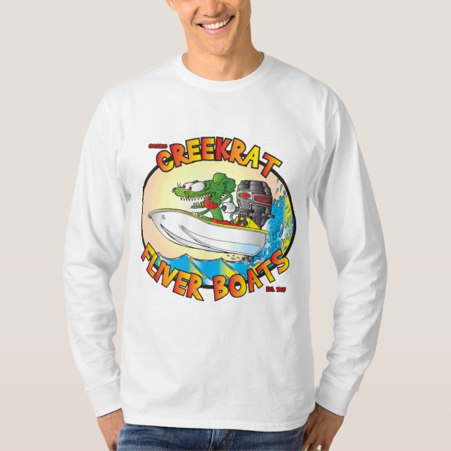 T-shirt Creekrat Cartoon Studios Fliver Flivver Boat Logo (Devant)