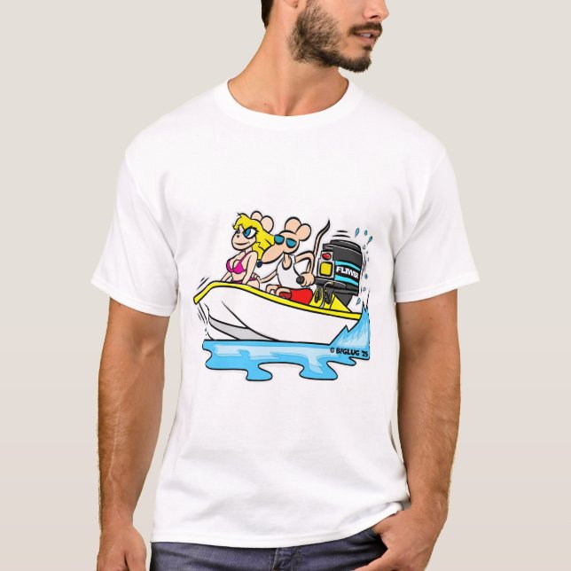 T-shirt Creekrat Cartoons Flivver Fliver Boat Cartoon Art (Devant)
