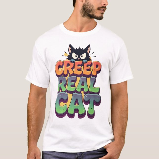 T-shirt Creep It Real Cat (Devant)